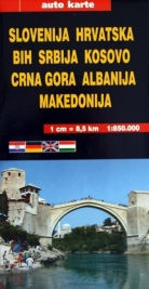 Auto karta: Slovenija, Hrbvatska, BIH, Srbija, Kosovo, Crna Gora, Albanija, Makedonija