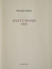 Knjiga u ponudi Izlet u Rusiju 1925